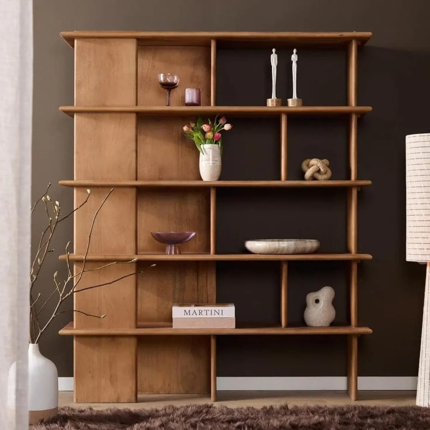 Liora Wandkast naturel Mangohout 150 cm