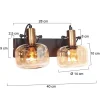 Lior 2-lichts Wandlamp Brons Amberglas