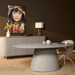 Livia Eettafel Ovaal Taupe 210cm