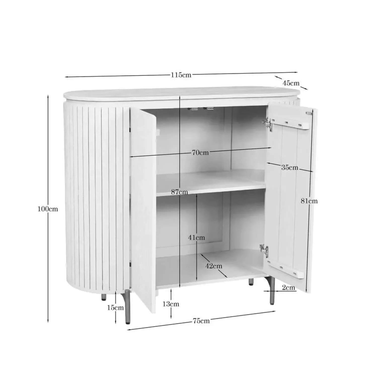 Livia Lage kast Zand 115cm