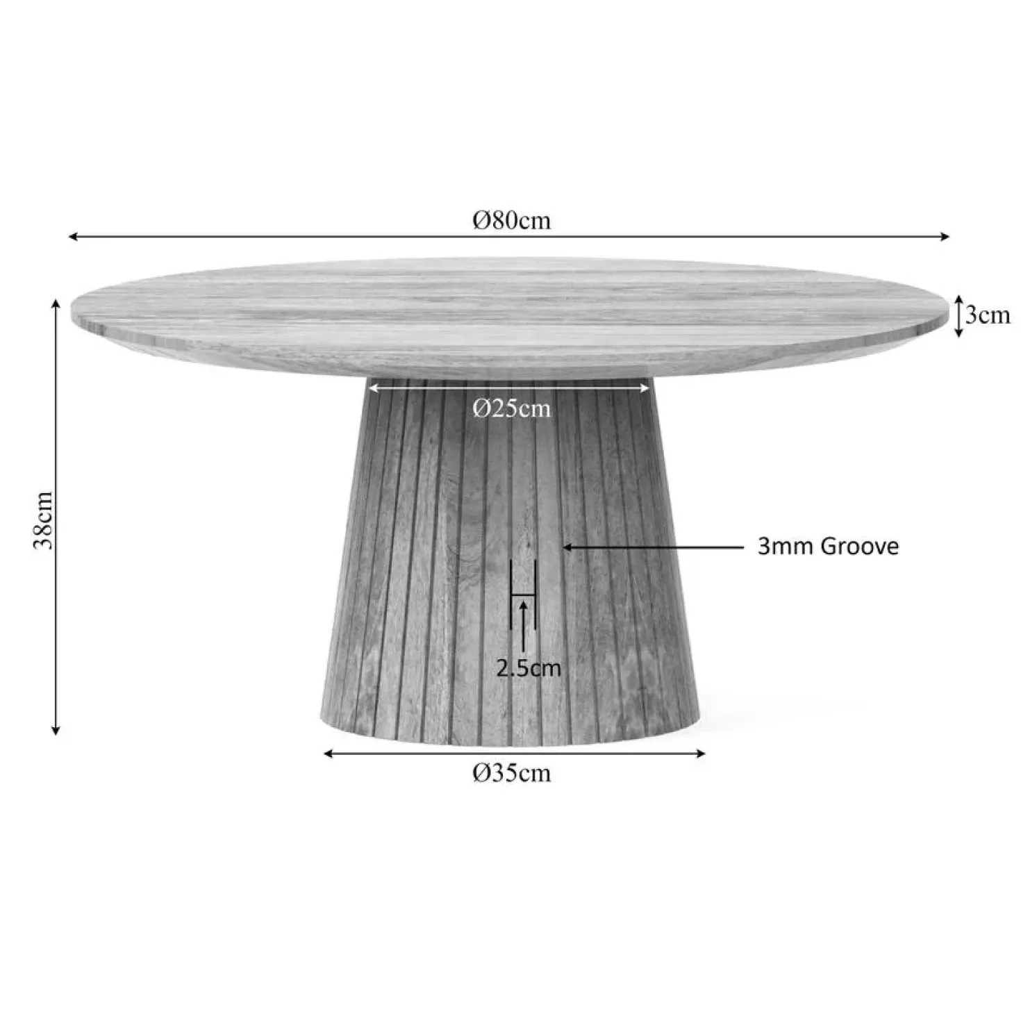 Livia Salontafel Rond Naturel 80cm