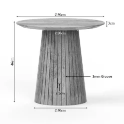 Livia Salontafel Rond Taupe 50cm