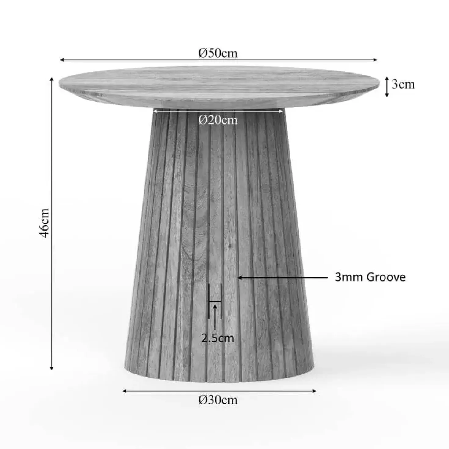 Livia Salontafel Rond Taupe 50cm