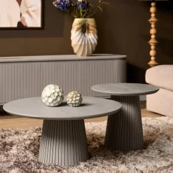 Livia Salontafel Rond Taupe 50cm