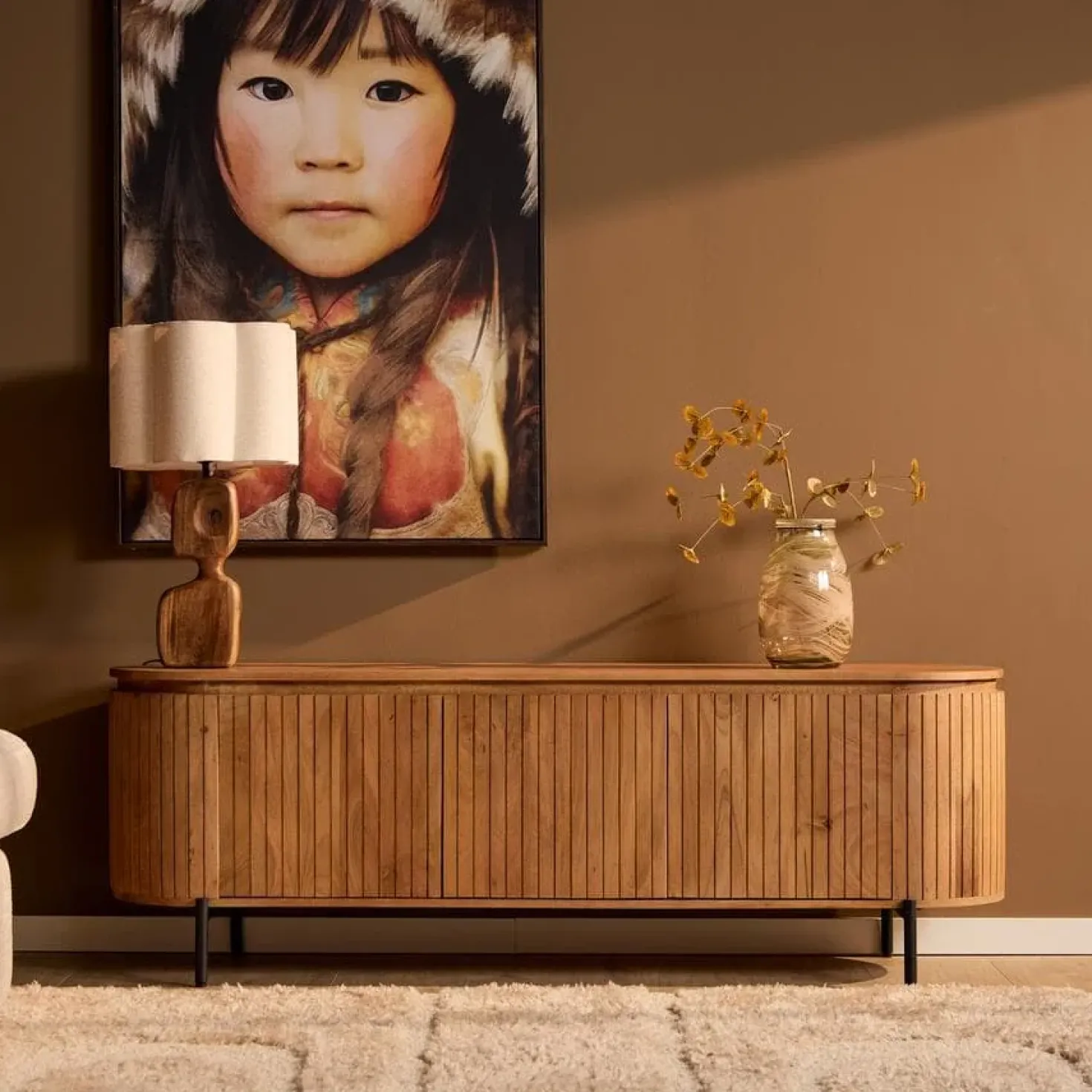 Livia Tv meubel Naturel 165cm