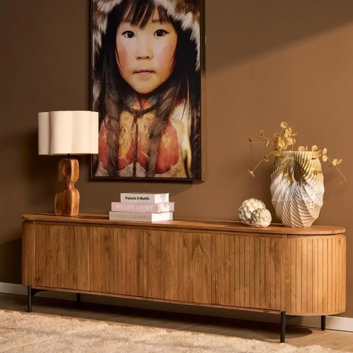 Livia Tv meubel Naturel 210cm