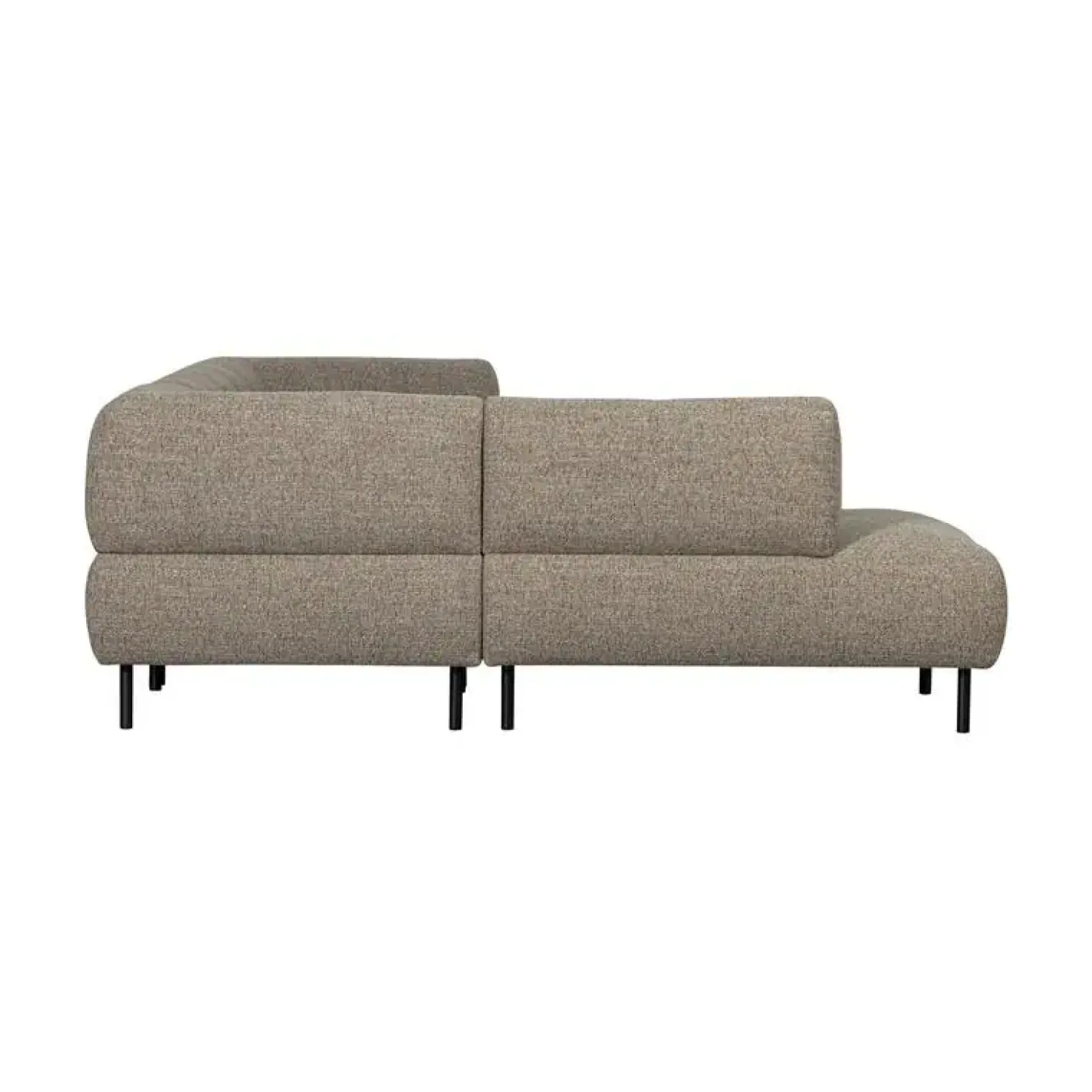 Lloyd Hoekbank links grof geweven bruin melange
