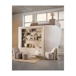 Lofty Hocker bouclé grijs