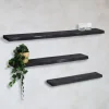 Londo wandplank zwevend Zwart Mangohout 120cm