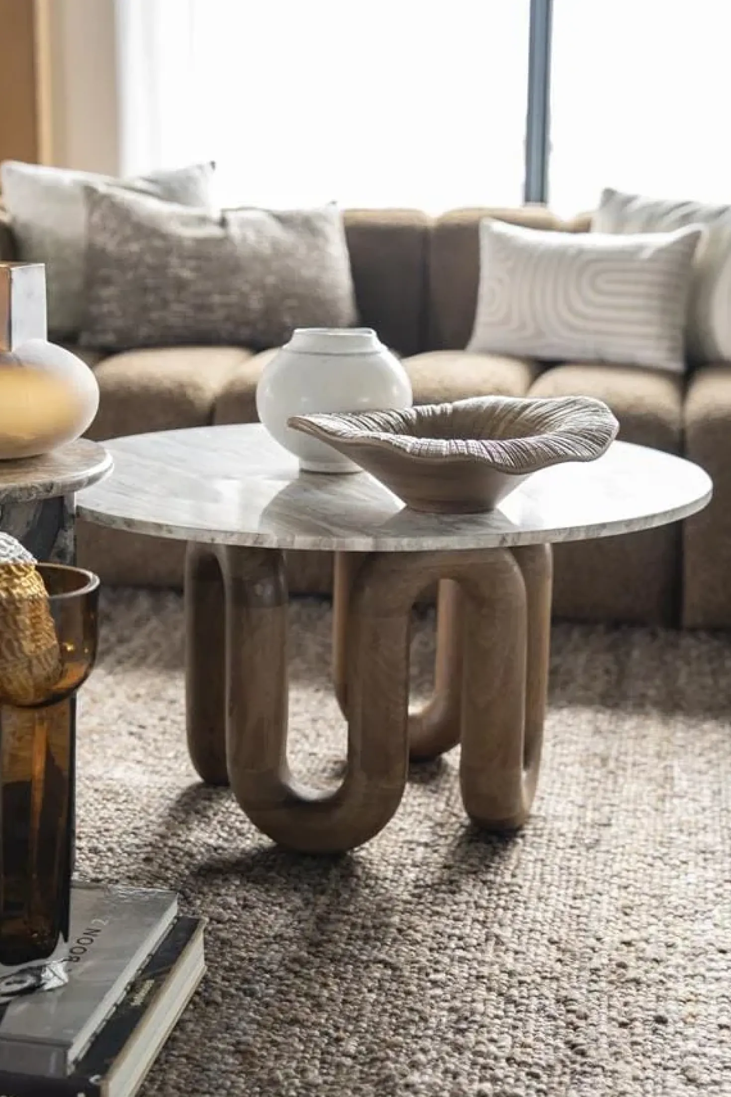 LoopStone Salontafel rond Naturel 80cm