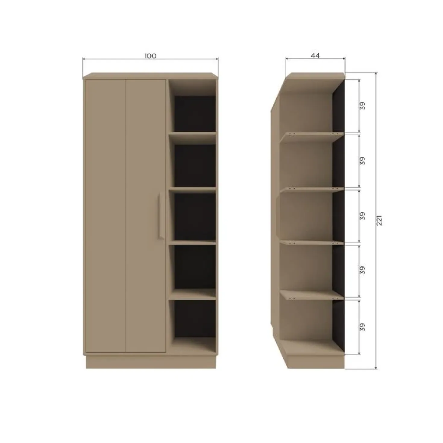 Lowen Opbergkast Dennenhout Mud 100cm