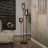 Luca 3-lichts Vloerlamp getrapt Bruin