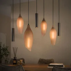 Lucario 7-lichts Hanglamp bruin-frosted