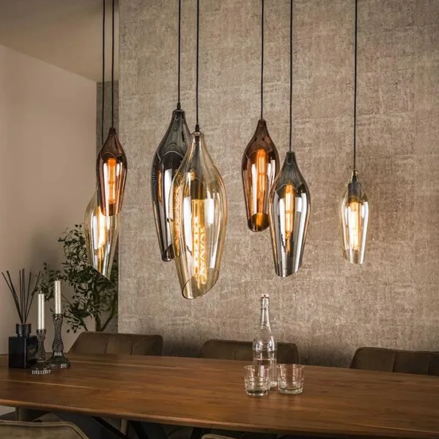 Lucario 7-lichts Hanglamp industrieel
