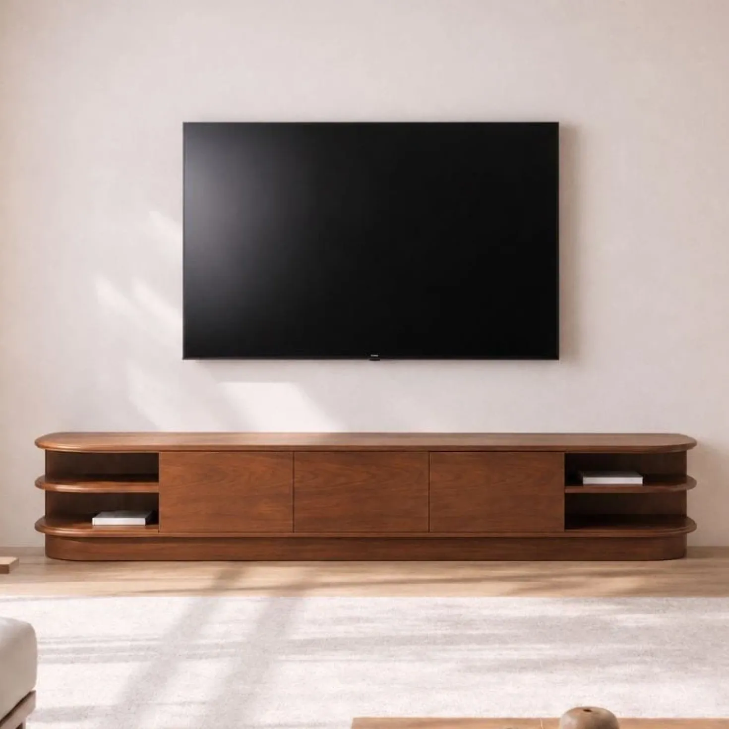 Luca Staand Tv meubel Walnoot 250 cm