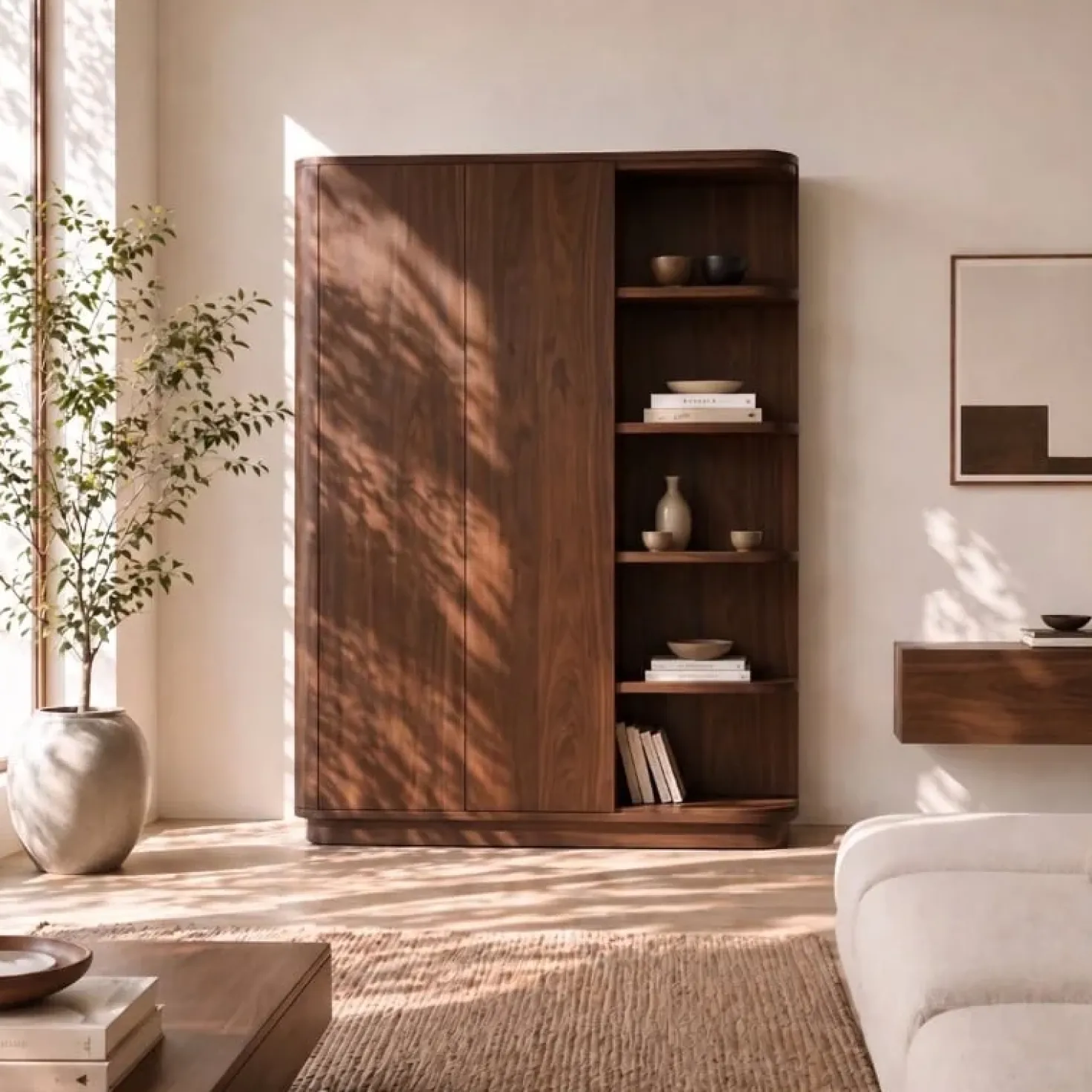 Luca Wandkast walnoot 160cm