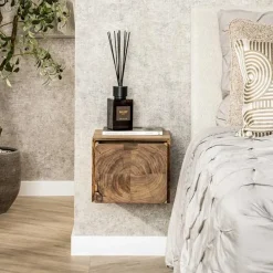 Lugano Zwevend Nachtkastje Acaciahout naturel 35cm