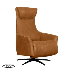 Lund Elektrische Fauteuil Cognac Microleder