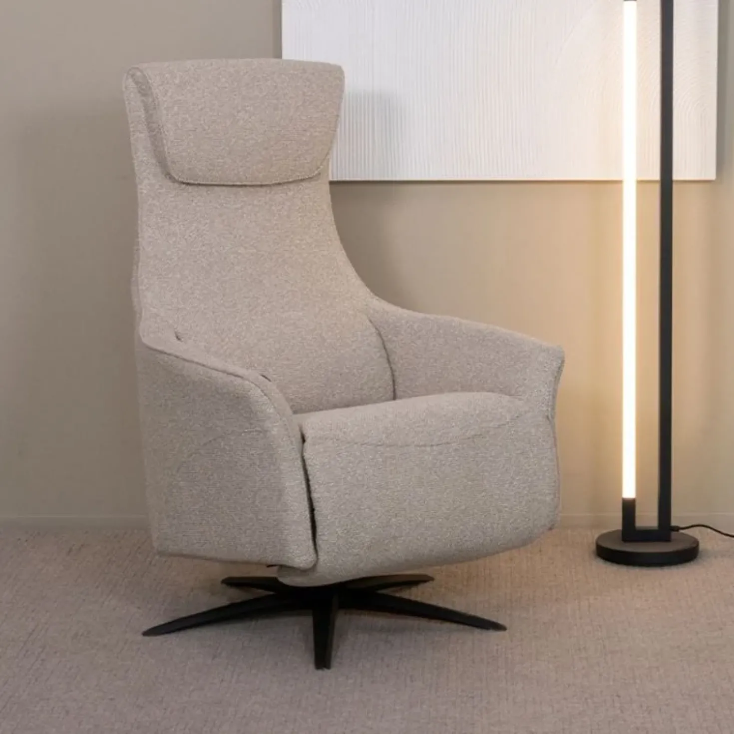 Lund Elektrische Fauteuil Naturel Boucle