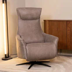 Lund Elektrische Fauteuil Taupe Microleder