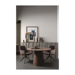 Maan Eettafel Rond MDF Walnoot 120cm