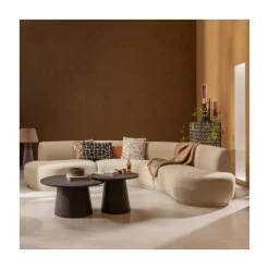 Maan Salontafel rond MDF Donkerbruin 60cm