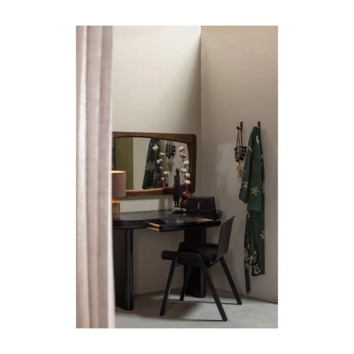 Mael Bureau Fineer Zwart 120cm