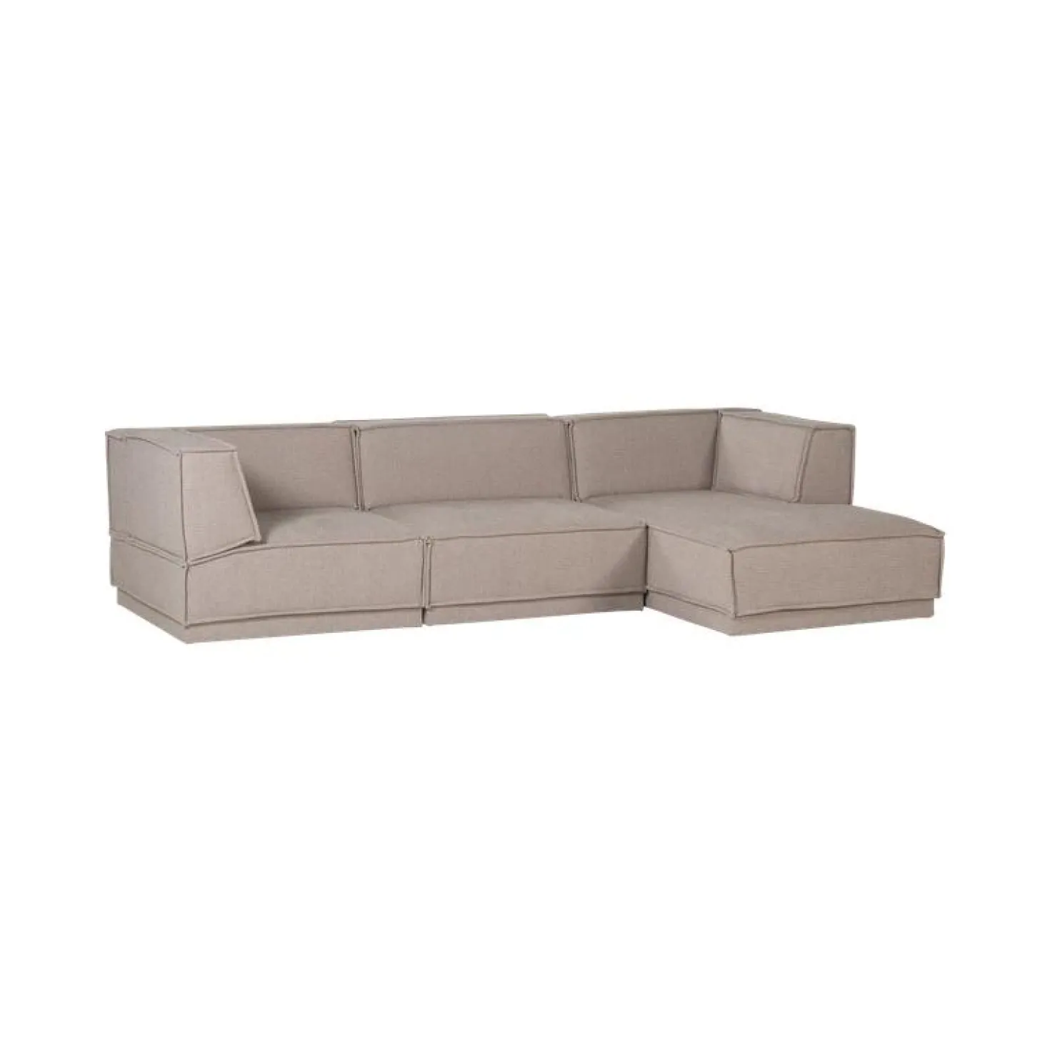 Manu Bank Chaise longue Rechts Grove chenille Naturel