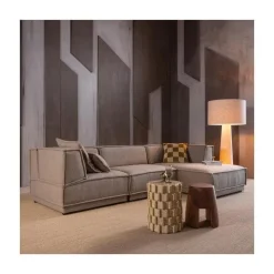 Manu Bank Chaise longue Rechts Grove chenille Naturel