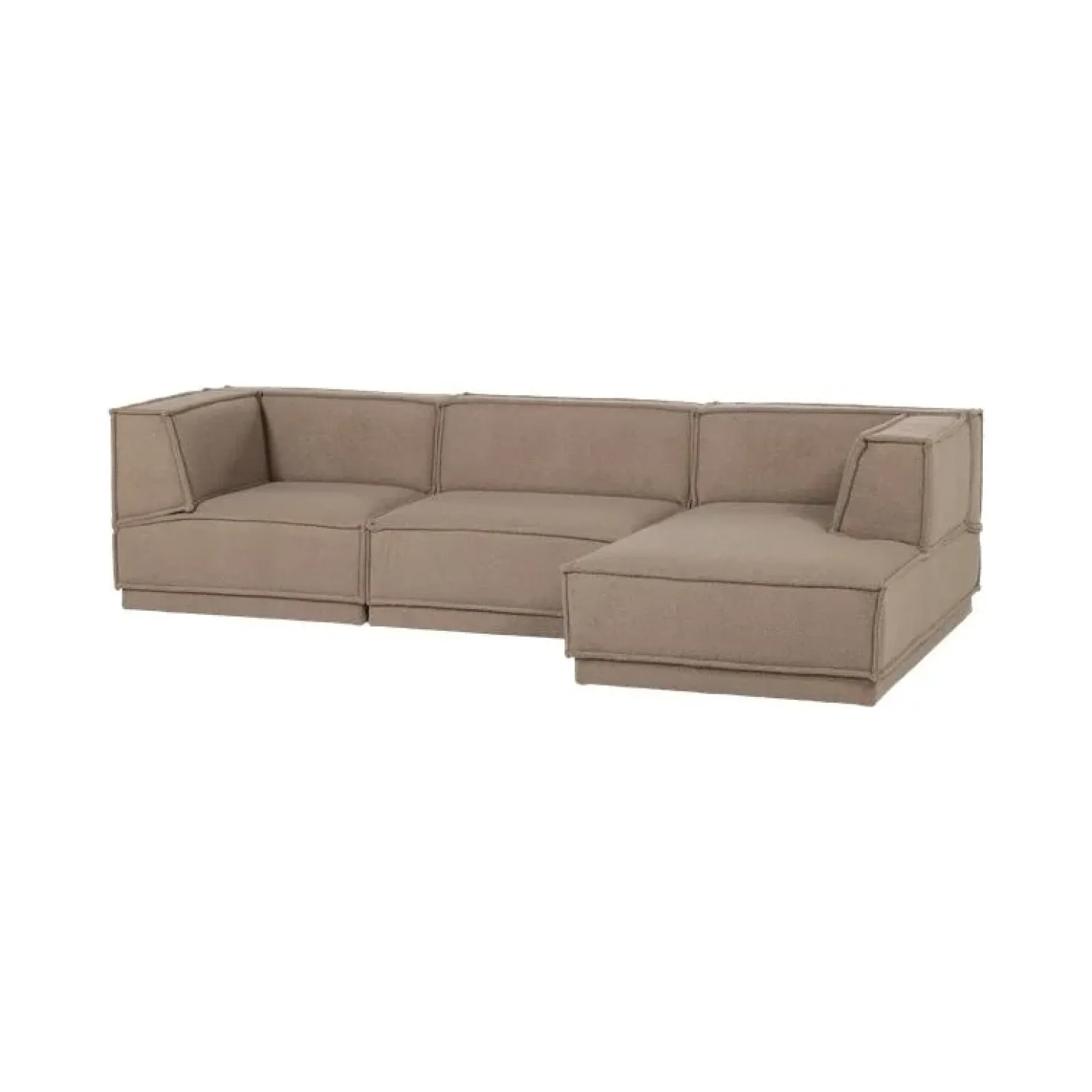 Manu Bank Chaise longue Rechts Teddy Taupe