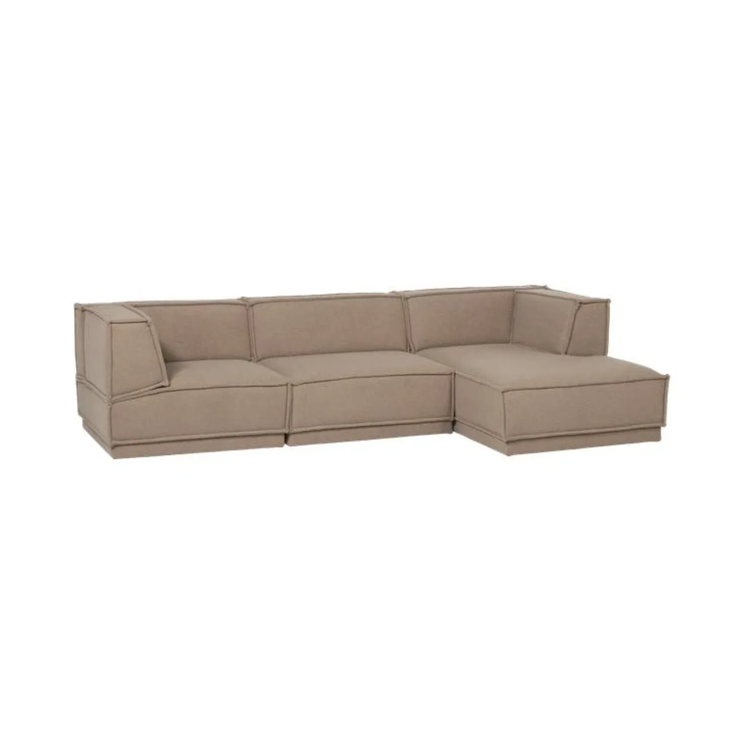 Manu Bank Chaise longue Rechts Teddy Taupe