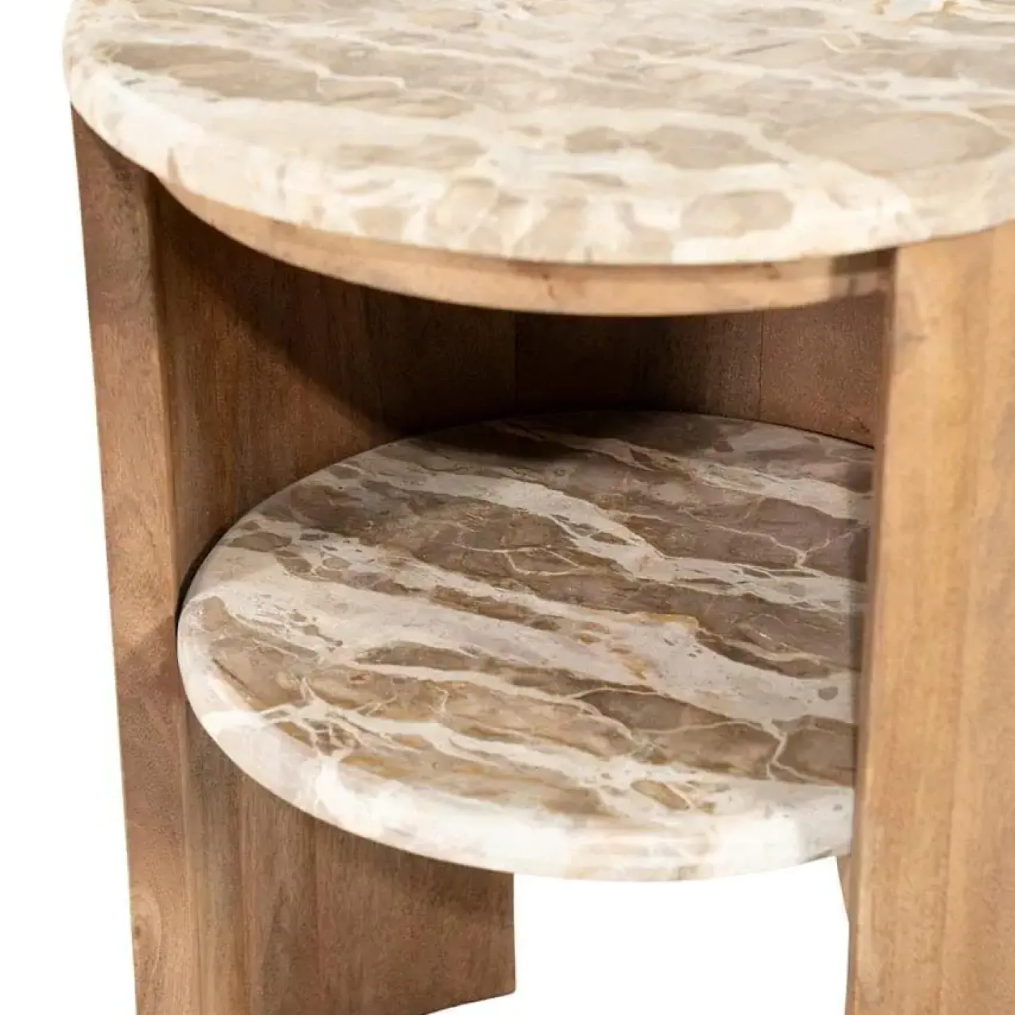 Marbelon Bijzettafel rond Naturel 40cm