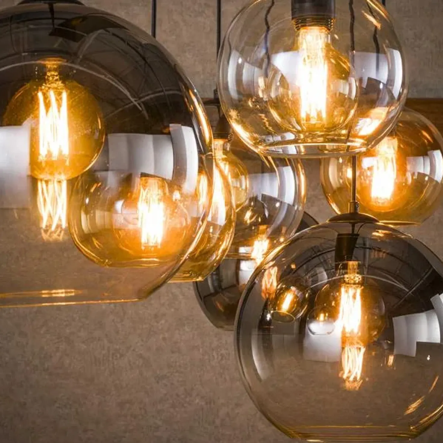 Marble 7-lichts glazen hanglamp
