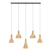 Marlo 5-lichts Hanglamp Amber glas