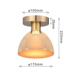 Marlo 1-lichts Plafondlamp Amber glas