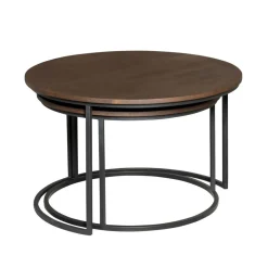 Martin Salontafel set van 3 rond Walnoot