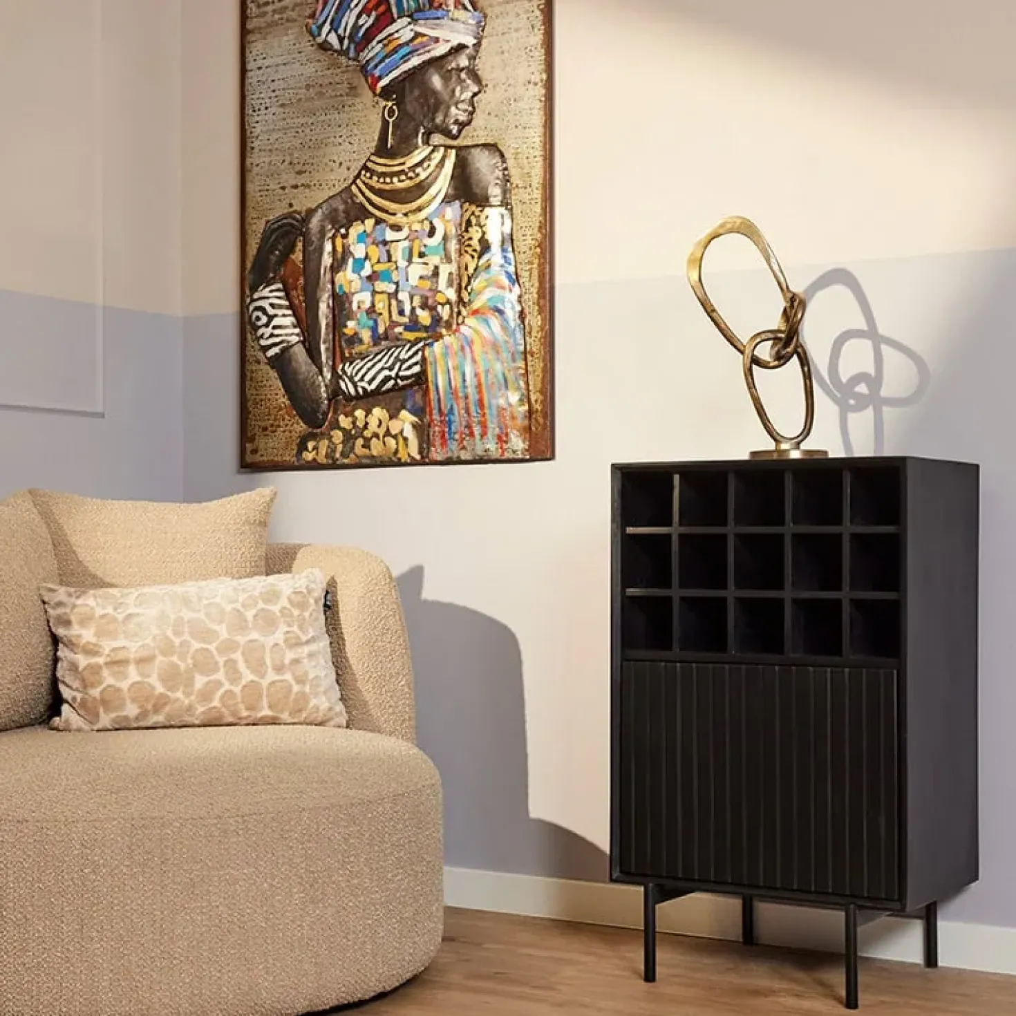 Martin Wijnkast Zwart 55cm