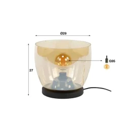 Masuka 1-lichts Vloerlamp Amber S 29cm