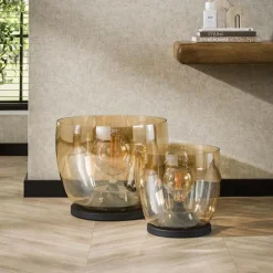 Masuka 1-lichts Vloerlamp Amber M 32cm