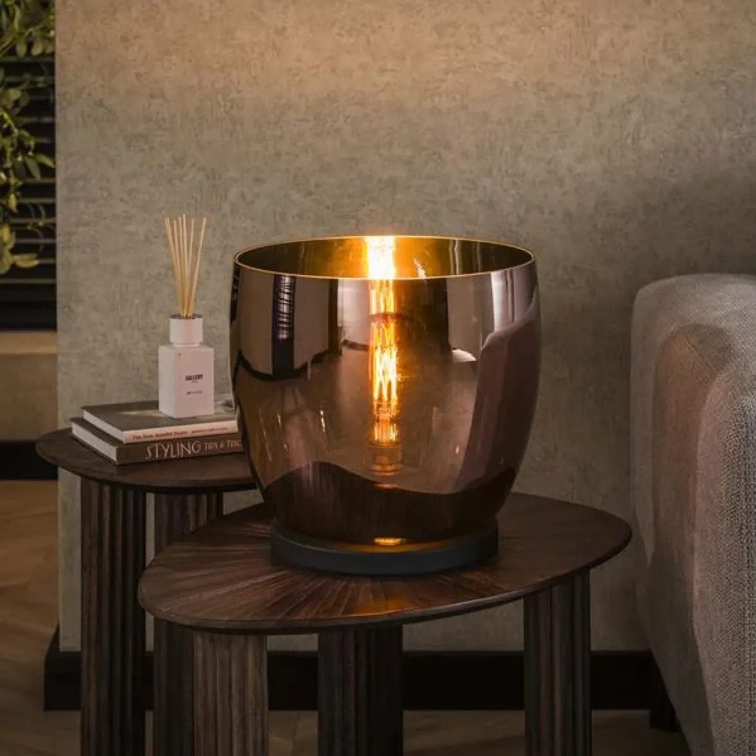 Masuka 1-lichts Vloerlamp Koper M 32cm