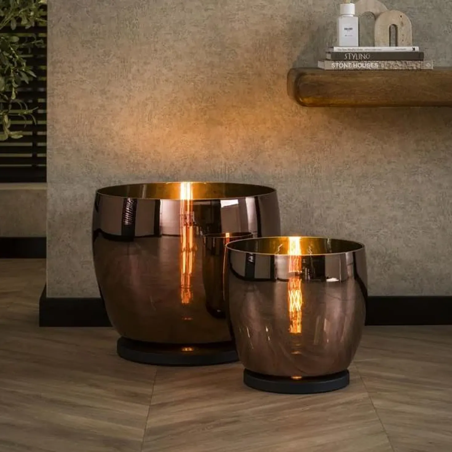 Masuka 1-lichts Vloerlamp Koper M 32cm