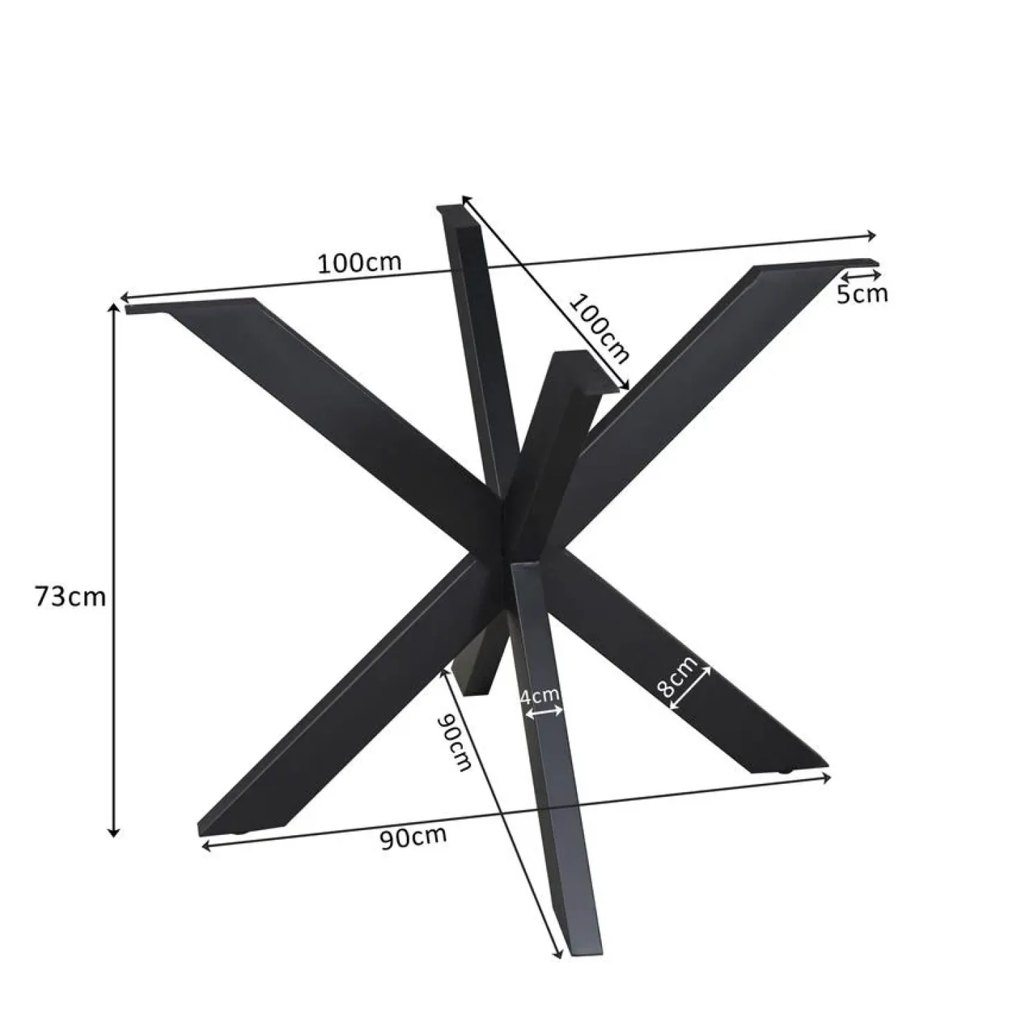 Matrixpoot Rond Zwart 100cm