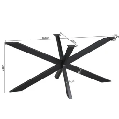 Matrixpoot Zwart Ovaal/Rechthoek 160cm