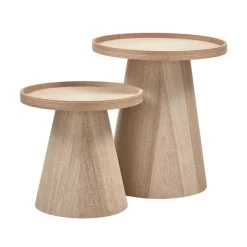 Maud Bijzettafel Conisch rond MDF Naturel 39cm