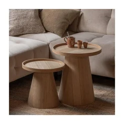 Maud Bijzettafel Conisch rond MDF Naturel 39cm