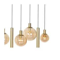 Maya 6+3 lichts Hanglamp Amber