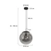 Maya 1-lichts Hanglamp 40cm Smoke