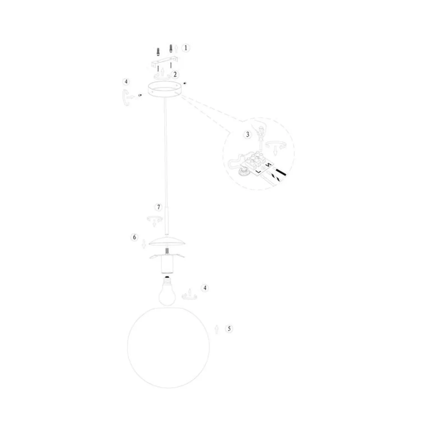 Maya 1-lichts Hanglamp 30cm Smoke