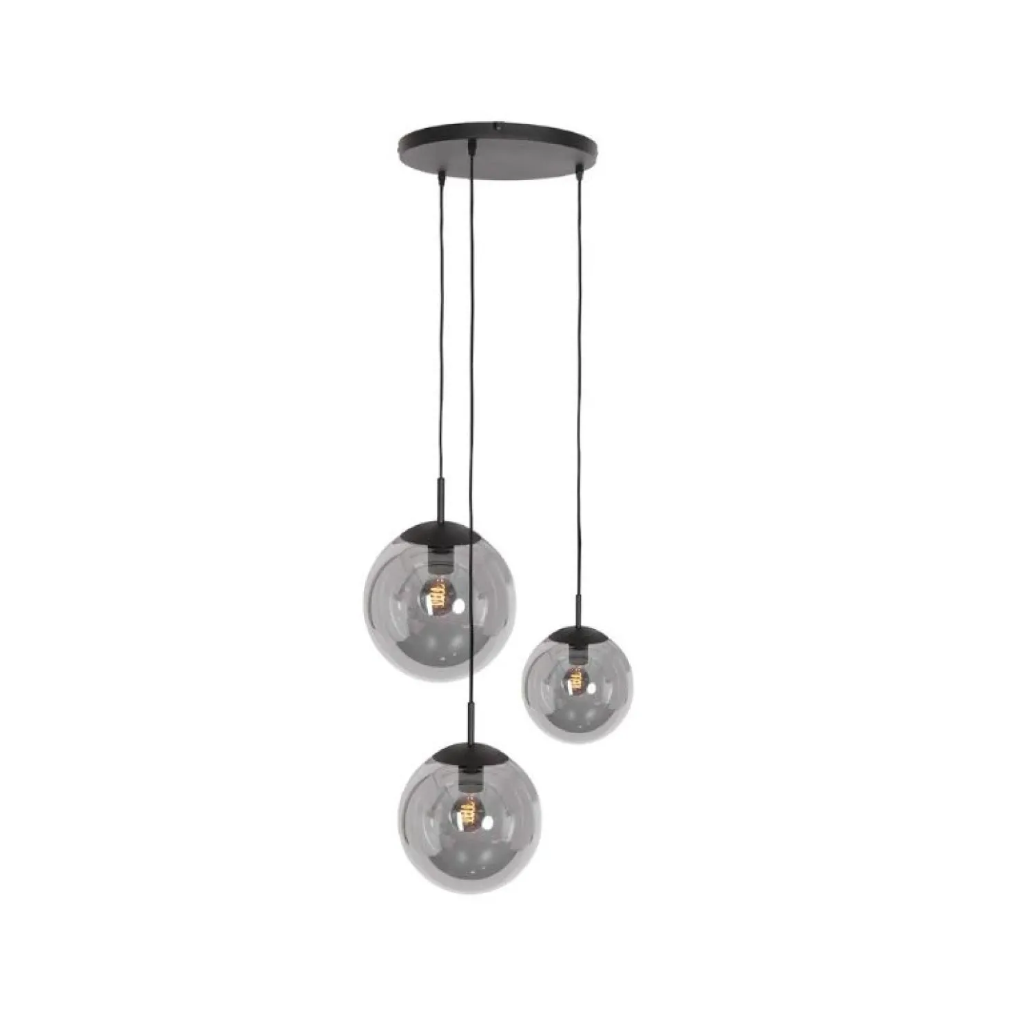 Maya 3-lichts Hanglamp Getrapt Smoke
