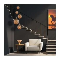 Maya 5-lichts Hanglamp Getrapt Amber